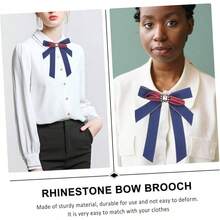 GALPADA Pajarita Cinta De Diamantes De Imitacin Broche De Diamantes De Imitacin Cinta para Arcos Corbata De Diamantes De Imitacin Lazos para El Cabello Las Mujeres Broche De Arco - 17X13.5X1.5CM + azul - Ver 9