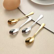 6件/8件套不锈钢勺子套装，金色茶匙咖啡勺，适用于家庭/餐厅/酒店