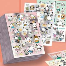 8 Piezas de Pegatinas Troqueladas de Pochacco de Sanrio - Material de Collage Lindo y Adorable de Estilo Japonés Impermeable, Suministros para Scrapbooking y Papelería - 8 hojas - Ver 1