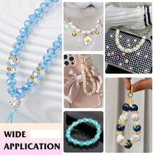 100pcs 6mm/8mm Spacer Beads, Handmade Crafts, Silver & Gold Compass Beads Bulk Supply, Shiny Crystal Rhinestone Spacer Beads, For Necklace, Bracelet, Earring Jewelry Making And Pen DIY - Multicolor - View 5