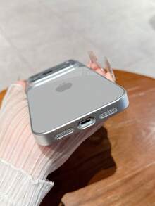 1pc New Minimalist Gray Apple Design Luxury Large View Tempered Glass With Lens Protection Phone Case Compatible With IPhone 17/17Pro/17ProMax/17Air/16/16Pro/16ProMax/16Plus/15/15Plus/15Pro/15ProMax/14/14Plus/14Pro/14ProMax/13/13Pro/13ProMax/12/12Pro/12ProMax/11/11ProMax, Matte Anti-Drop, Metal Paint Full Coverage High-End Protective Cover