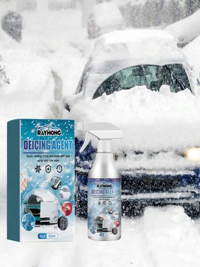 rayhong 120ml Car Deicing Spray, Car Deicing And Defrosting Agent, Suitable For Cleaning Ice And Snow On Car, Windows, Glass, Rearview Mirrors, Bathroom Mirrors. Convenient Spray, Random Shipment Of New And Old Models.