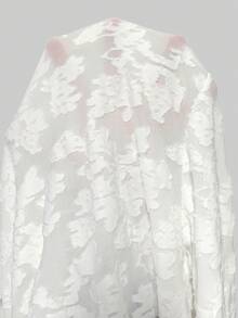 Women's V-Neck Tie Front Long Sleeve Cutout Blouse - White - View 9