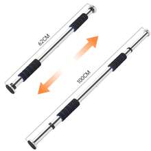 Klimmzugstange, Türreck, verstellbar von 62 cm bis 100 cm, ohne Schrauben montierbar, rutschfest, sicherer Halt, Schaumstoffgriffe(Blau) - Schwarz und blau - Übersicht 12