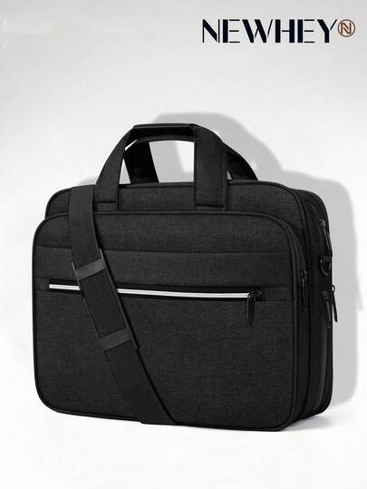 NEWHEY 15.6 Inch Laptop Bag, Briefcase Style, Waterproof Laptop Handbag, Expandable Laptop Messenger Bag For Men, Suitable For Travel, Business And Work