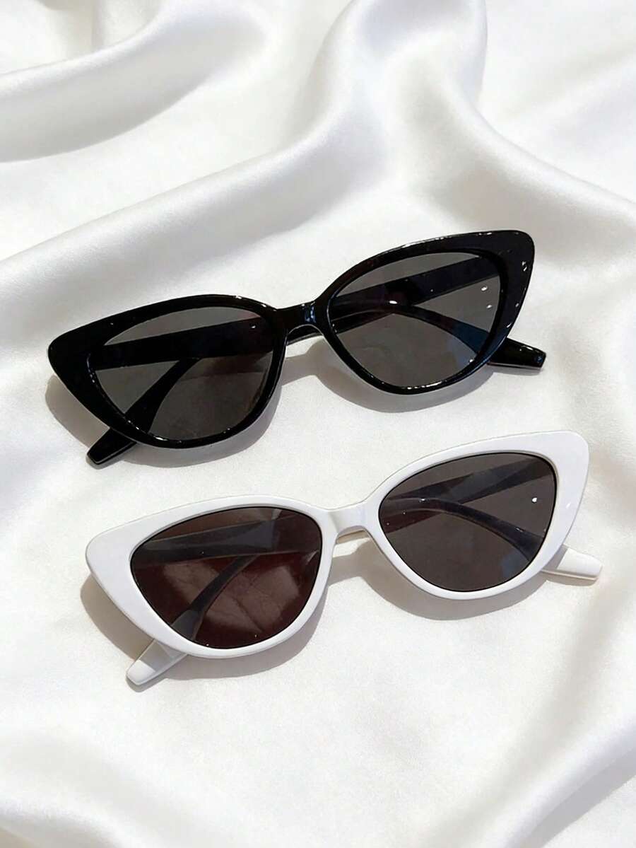 Two Pairs Of New European And American Style Retro Triangular Cat-Eye And High-End Glasses - Multicolor - View 1