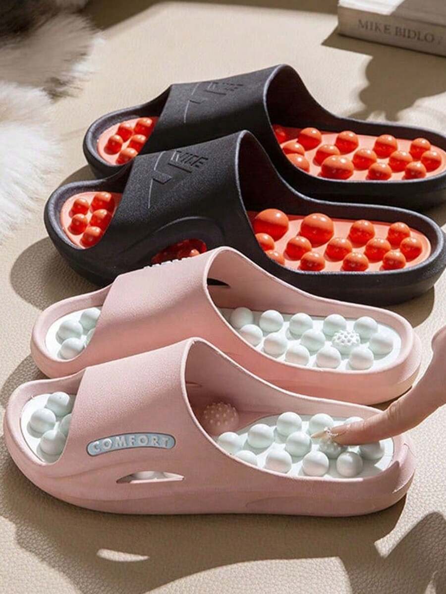 情侣按摩拖鞋、男士足部按摩拖鞋、户外防滑舒适浴室拖鞋、女士拖鞋、家居必备、卧室必备、日常用品、鞋子、春夏精选、伴娘礼物、房间、卧室装饰、沙滩、旅行、男士、女士、度假 - 彩色 - 查看 1