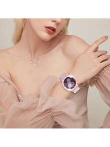 4件套闪亮钻石表壳，兼容三星Galaxy Watch Series 4/5/6/7，40mm和44mm表壳，镶嵌两排水钻，防震，硬质PC镂空表壳，时尚优雅的女士表壳，佩戴舒适方便，触感灵敏，四色组合套装。 - 透明+粉紅+玫瑰金+黑色 - 查看 7