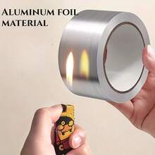 1卷铝箔防水、耐油、耐热厨房炉灶缝隙密封胶带，超强防水胶带 - 多用途银灰色密封胶，适用于墙壁、塑料、玻璃、木材和金属 - 适用于厨房、浴室淋浴间和浴室边缘，适用于室内和室外修补 - 彩色 - 查看 6