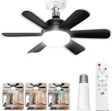 Luz de Ventilador de Techo, E27 Ventilador de Techo con 6 Palas, Control Remoto y 52 LEDS, 3 Velocidades Viento,3000-6500k Y 9 Niveles De Brillo, Ventiladors De Lampara Para Salón, Dormitorio, Estudio,36698213 - Multicolor - Ver 1