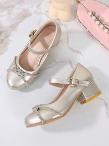 2026 New Fashionable Versatile High Heels, Suitable For Spring, Autumn, All Seasons, Elegant Campus Student Princess Shoes - Gold - View 3