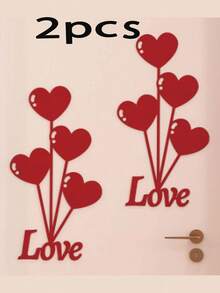 1pc/2pcs Wedding Decoration Sticker Set, "Happiness" Character Decal For Wardrobe, Living Room, Bedroom, Newlywed Home Decor - Multicolor - View 7