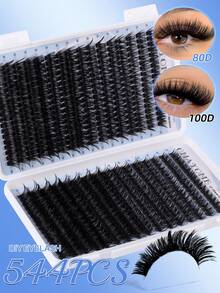 640/608/544片D型卷翘簇状假睫毛套装，包含胶水、胶水封层、镊子、睫毛刷，新手友好，逼真便携，DIY分段式假睫毛套装，含胶水、睫毛辅助器、睫毛刷，打造柔软自然的睫毛效果，柔软蓬松的混合款假睫毛，在家轻松DIY，持久眼妆，使用方便。 - 彩色 - 查看 9