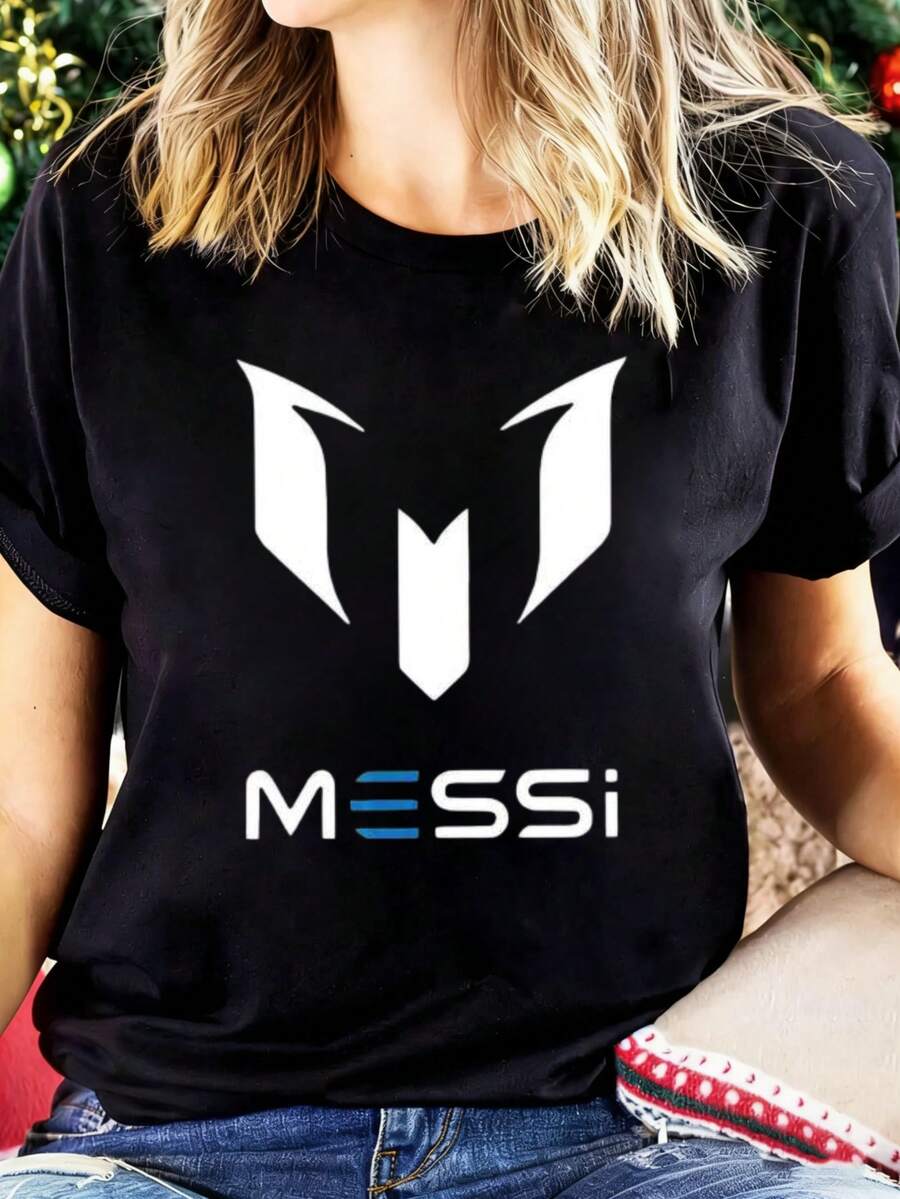 Women's T-Shirt  Logo T Shirt Black Unisex Casual Top Football Fan Apparel  Brand Design Men Women Streetwear Fashion Shirt Suitable For Festival Partiesoutingssports And Other Festivals - 白色 - 查看 1