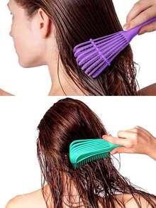 1pc Detangling Brush For Black Natural Hair, Detangler Brush For Curly Hair Afro 3/4abc Texture, Faster N Easier Detangle Wet Or Dry Hair With No Pain Hair Brush Comb ,Hair Styling Kit ,Hair Tool - Multicolor - View 6