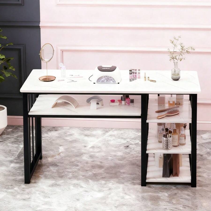 Mesa De Uñas Minimalista Moderna 100 Cm Mesa Para Manicure - Multicolor - Ver 1