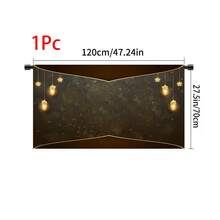 1pc Pattern Retro Printed Tablecloth, Kitchen Small Curtain, Cabinet Curtain, Islamic Festival Decoration, With Curtain Holes, Easy To Hang, 100% Polyester, Rectangular, Woven, Machine Washable, Kitchen Decor And Accessories, Suitable For Kitchen Cabinets And Home Decor - Multicolor - View 15