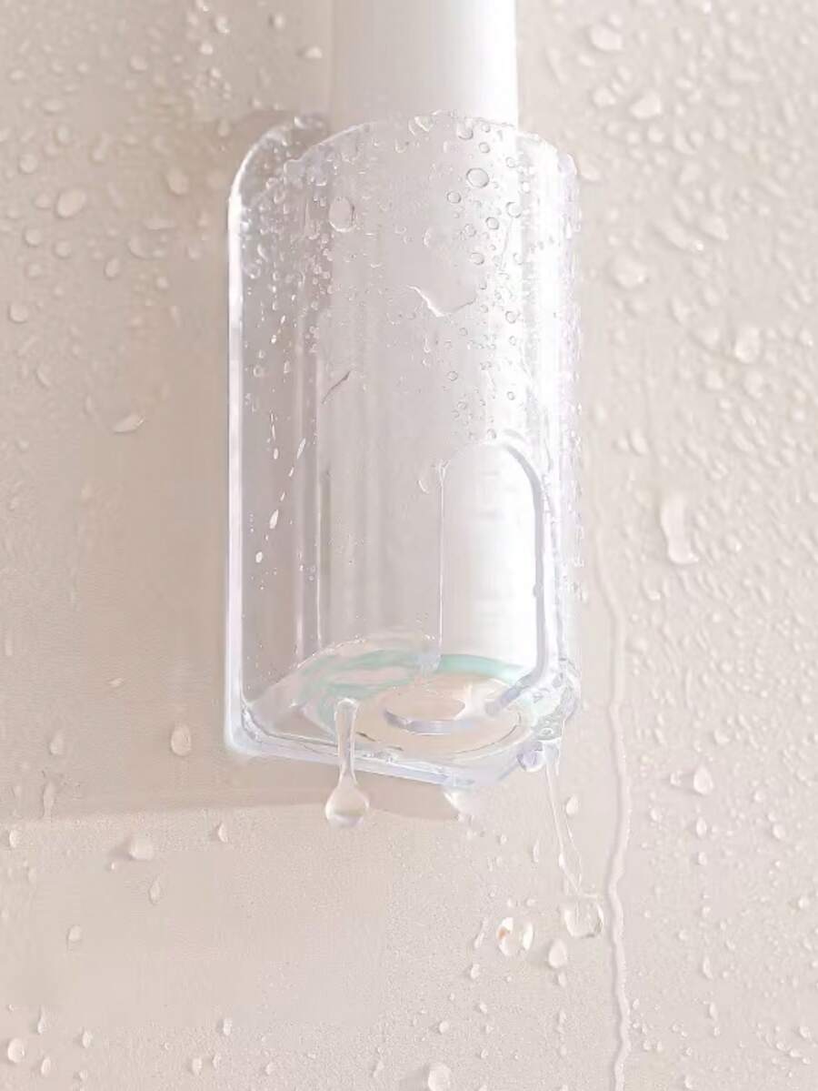 2pcs/1pc Minimalist Solid Color Rectangular Self-Adhesive Electric Toothbrush Holder - Strong Adhesive, No Residue, Waterproof, Wall-Mounted Storage, No Drilling Or Power Needed, Bathroom Storage Essential, Suitable For Christmas, Home Bathroom, Autumn Decor, Back To School Organization, All-Year-Round Bathroom Must-Have