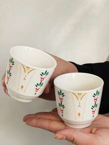 1pc Middle Eastern Style Latte Art Coffee Cup, Espresso Cup, Cappuccino Ceramic Mug - Multicolor - View 6