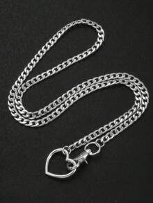 1PC Hiphop Hollow Heart Slip Chain Necklace For Couple Heart O-Ring Chunky Chain Necklace Choker With Adjustable Tail Necklace Gothic Jewelry - 項鍊 - 查看 4