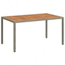 Garden Dining Table Poly Rattan Outdoor Furniture Terrace Patio Party VidaXL - 如圖所示 - 查看 7