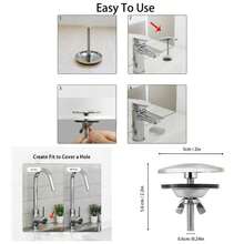 2 Piece 2 Inch Kitchen Sink Hole Cover, Kitchen Stainless Steel Faucet Hole Cover, Sink Tap Hole Cover Brushed Nickel - Brushed Nickel - View 1