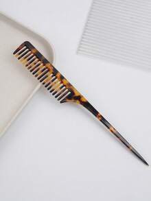 Minimalist Marble Texture Long Handle Tail Comb, High-End Leopard Print Hair Comb, Anti-Static, Gentle Hair Care, Detangling Brush, Hair Styling Tool - Multicolor - View 4
