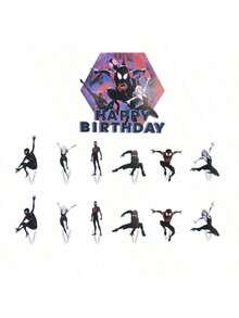 Spiderman Cake Decorations, Children's Birthday Cake Decorations Spiderman Birthday Party Gifts, Cake Decorations - Multicolor - View 14