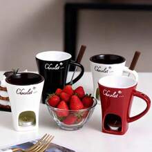 1 Set Ceramic Chocolate Melting Pot. It Can Be Used To Melt Chocolate, Cheese, And Other Ingredients. It Is A Great Companion For Travel, Gatherings, And Picnics, And Has A Beautiful Appearance. (E.G., Thanksgiving, Valentine's Day, Halloween, Etc.) It Is Easy To Clean And Very Durable. Can Be Given As A Gift To Family And Friends. - Multicolor - View 11