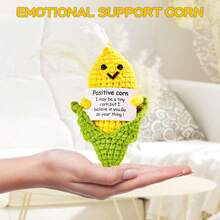 1件Hoedia手工制作情感泡菜礼物，情感黄瓜钩针玩偶励志礼物附赠卡片，可爱针织趣味支持泡菜土豆朋友…… - 彩色 - 查看 4