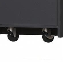 Extendable Bar Table With Storage (137-215*39*102.3 Cm), Modern And Mobile Bar Table, Telescopic Bar Table With One Drawer And Two Shelves, Bistro/Kitchen Island Style High Table, Black - Black - View 3