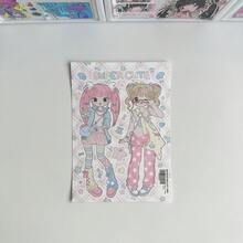 INS风卡通女孩贴纸，女孩贴纸，INS创意备忘录贴纸，DIY手账贴纸，可爱装饰贴纸 - 适用于剪贴簿、手账、美甲、水瓶装饰 - 装饰贴纸系列，可爱贴纸，手账装饰，个性设计，缤纷图案，剪贴簿用品，持久耐用，手工工艺品