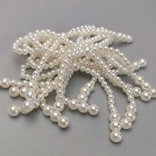 10pcs Pearl Bow Cake Decorations Set, Romantic Cake Decor Kit Including Bow Decor, Pearl Garland And Floral Cake Toppers, Suitable For Birthday, Mother's Day, Anniversary, Wedding, Valentine's Day And Other Party Occasions - White - View 6