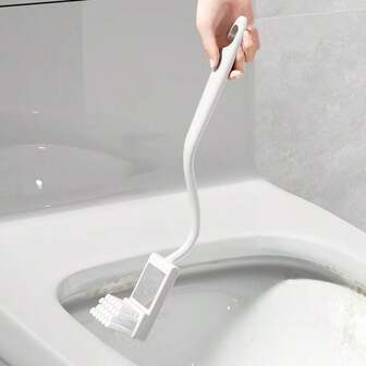 1 st superanvändbar toalettborste, toalettborste med långt skaft för toalettspringor i badrummet