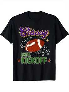 T-Shirt Da Uomo Per Le Partite Di Calcio - Elegante T-Shirt Grafica Con Design Di Football Americano - Morbida, Traspirante, In Cotone, Vestibilità Comoda E Retrò - 後3 - 查看 6