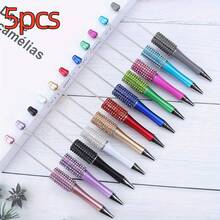 149 Pieces DIY Beadable Pen Kit – 50 Plastic Ballpoint Pens With Refills & Bags, Beads Not Included – School Supplies, Office Accessories & Craft Gifts For Students & Teachers (Multicolor) - 彩色 - 查看 13