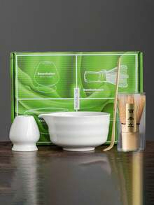 1/4pcs/Set Matcha Set- Matcha Whisk And Bowl- Matcha Tea Set- Matcha Bowl (Matcha Cup), Bamboo Whisk, Matcha Scoop, Matcha Whisk Stand (Chasen Holder)- The Perfect Matcha Kit For Matcha Tea Ceremony - 彩色 - 查看 13