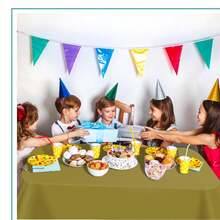 Gold 6 Pack Plastic Table Cloth 54\ X 108\, Disposable Tablecloths Rectangle Table Cover, Plastic Tablecloths For Parties,Rectangle,Gold - 金色 - 查看 7