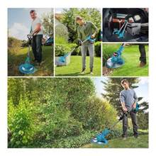 4 En 1 Desbrozadora de Césped Inalambrica Podadora de Pasto Electrica Cortadora de para El Hogar Angulo Ajustable de 90° Cortadora de Cesped para Cortar Ramas Césped Jardín - Azul - Ver 2