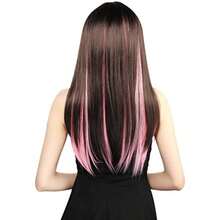 Lurrose Extensiones Cl  Cl Coado en Extensiones de 10Pcs Pasquías Sintés Multi- Destaca Las de para Las  Cl C De Caballo Trenzas Cl - Rosa - Ver 2
