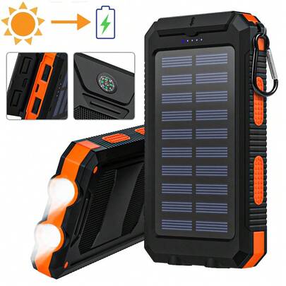 Solar Charger-10000mAh Solar Charger Power Bank -Portable Solar Phone Battery Panel Charger, QC3.0 Dual USB Port Battery Pack Charger Portable For All Cell Phones & Electronic Devices- Long Lasting, Travel Camping, LED Flashlight Suitable For Winter Holiday Outdoor Travel/Camping/Hiking/Fieldwork And Emergency Backup Mobile Power Supply Gifts For Family, Friends, Birthday Holiday Outdoor Travel Camping Hiking Fieldword Gifts Birthday Camping Essentials