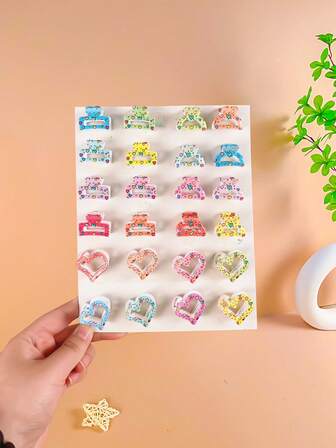 10/20/30/40/50 st/set söta färgglada hårspännen för flickor, med färgglatt hjärttryck, håraccessoarset, lämplig för flickors vardagskläder, födelsedagsfest, resor, festival eller som en vacker present till flickor och bästa vänner, rekommenderas för alla hjärtans dag