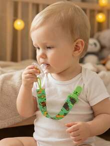 KUNT 1pc Cute Fabric Pacifier Clip, PP Duck Mouth Clip, Durable, 21cm Fabric Strap, Polyester Pacifier Clip