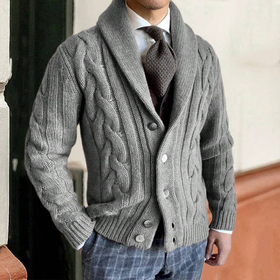 Men Sports Cardigans - Grey - View 1