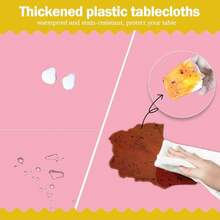 Pink 6 Pack Plastic Table Cloth 54\ X 108\, Disposable Tablecloths Rectangle Table Cover, Plastic Tablecloths For Parties,Rectangle,Pink - 粉色 - 查看 4