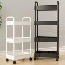 Multi-Functional Plastic Cosmetic Storage Cart - Independent Rotating Storage, Multi-Layer, Easy To Assemble, Durable, Suitable For Kitchen, Bathroom, Bedroom - No Power Source, Weather-Resistant Design - Multicolor - View 3
