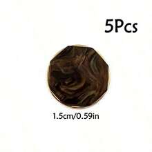 5pcs Elegant Octagonal Metal Buttons, With Aurora Color Plating And Vintage Style Metal Base, Available In 3 Colors, Versatile Styling, Exquisite Texture And Fashionable Vibe. Sizes: 15/21/25mm, Ideal Decorative Buttons For Jackets, Sweaters, Shirts, Suits, Dresses And Other Garments. - Multicolor - View 19