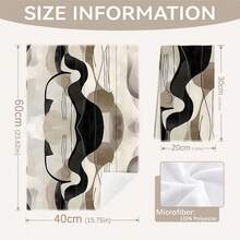 MEMNUN 2pcs Modern Fashionable Bohemian Khaki Black Color Block Abstract Geometric Printed Kitchen Towels, 15.75*23.62in(40*60cm) Super Soft Absorbent Microfiber Modern Kitchen Towels, Dish Towels, Hand Towels, Dish Cloths, Home Decor, Kitchen Decor, Cleaning Supplies, Suitable For Restaurant, Kitchen, Bathroom, Holiday Decoration And Gifts, All Season - Multicolor - View 4