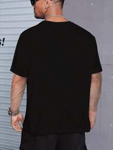 Men'S 'MATH' Graphic T-Shirt - Humorously Designed Black Tee With Bold White Text, Featuring Mathematical Diagrams & Equations For Math Lovers, Perfect For Casual Wear, Comfortable Fit, Ideal For Students & Teachers, Great Conversation Starter - 黑色 - 查看 2