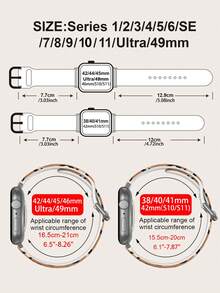 1 Stück Leoparden-Muster Gold-Folie Herz-Muster weiches elastisches atmungsaktives Ersatz-Uhrenarmband kompatibel mit Samsung, Garmin, Honor Smartwatches, 38mm 40mm 41mm 42mm 46mm 45mm 44mm 49mm, modisches lässiges Mehrfarben-Silikon-Uhrenarmband kompatibel mit Apple Watch Ultra SE/11/10/9/8/7/6/5/4/3/2/1 - Verschiedenfarbig - Übersicht 6